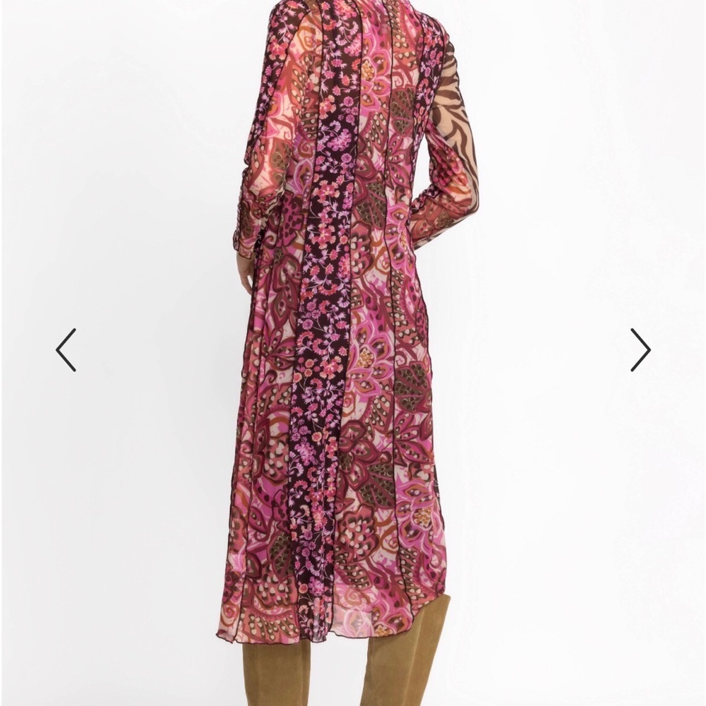 Johnny Was Pink Maroon Floral V‑Neck Maxi Dress - Picture 2 of 8